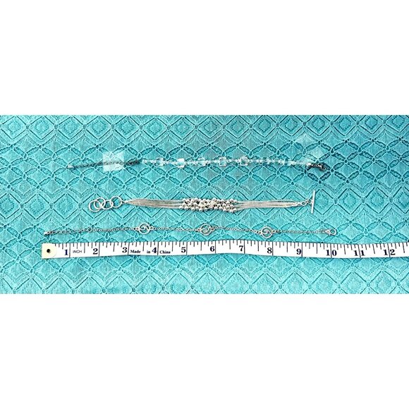 Three Silver & Glass Beads Bracelets - 3 Designs - Picture 7 of 7